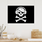 Poster Musique pirate piratage anti-riaa icône (Cuisine)