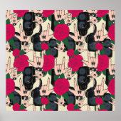 Poster Musique rock sans couture, motif abstrait. (Devant)