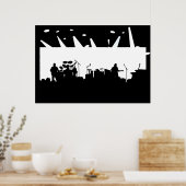 Poster Musique Sur Scène Concert Silhouette B&W (Cuisine)