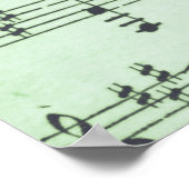 Poster Musique verte et masques grecs de théâtre (Coin)