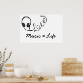Poster Musique = Vie (Cuisine)