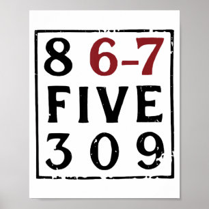 Poster Musique Vintage 80's 86-75309 Jenny 8675309 Six Se