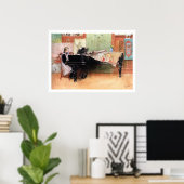 Poster Musique vintage Art Girl Jouer Piano Musicien (Bureau à domicile)