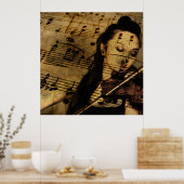 Poster Musique violon d'art (Cuisine)