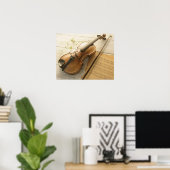 Poster Musique violon et feuille (Bureau à domicile)