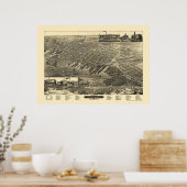 Poster Muskegon, MI Carte panoramique - 1889 (Cuisine)