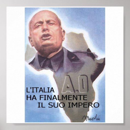 Poster Mussolini Italie Afrique de l'Est (Devant)