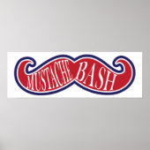 Poster Mustache Bash - Rouge, Blanc et Bleu (Devant)