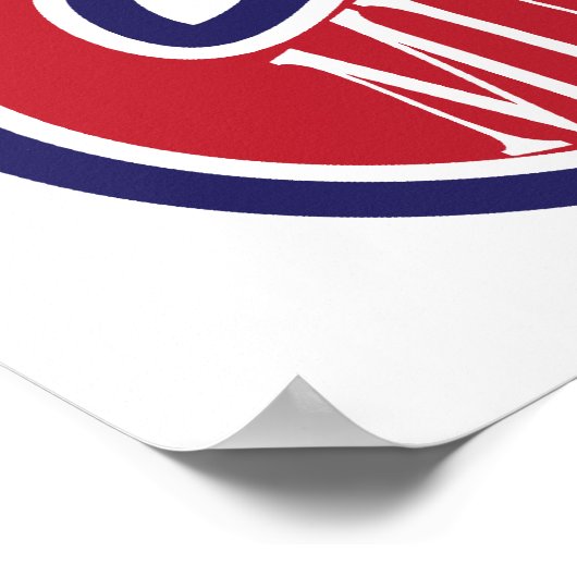 Poster Mustache Bash - Rouge, Blanc et Bleu (Coin)