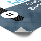 Poster Mustache bleu marine bébé garçon douche signe de b (Coin)