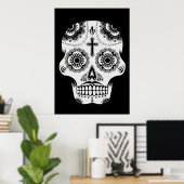 Poster Mustache sugar skull (Bureau à domicile)