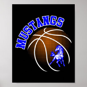 Poster Mustangs Sketll Fierté de Mustang Esprit de l'écol