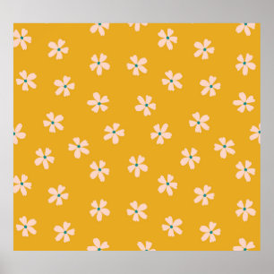 Poster Mustard floral : vintage ditsy blender