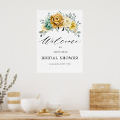 Poster Mustard Jaune Fête des mariées Florale Sage Bienve (Cuisine)