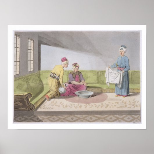 Poster Musulman exécutant ses Ablutions, plaque 34 de Par (Devant)