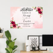 Poster musulman Mariage rouge et rose (Bureau à domicile)