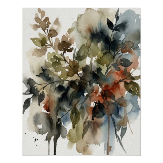 Poster Muted Forest Watercolor (Devant)