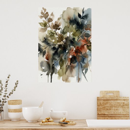 Poster Muted Forest Watercolor (Cuisine)