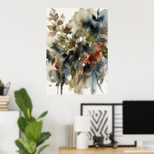 Poster Muted Forest Watercolor (Bureau à domicile)