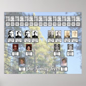 Poster Muted Pine Tree Forest Photo with Two Family Trees (Devant)