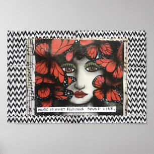 POSTER-MUZIEK IS WAT GEVOELT ZOALS. POSTER