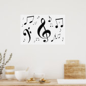 Poster Muzieknoten samenvoegen (Keuken)