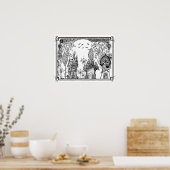 Poster "MwDee's Gnome Tiny Homes" kleuren (Keuken)