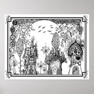 Poster "MwDee's Gnome Tiny Homes" kleuren