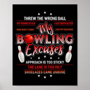 Poster My Bowling Excuse Drôle Bowling