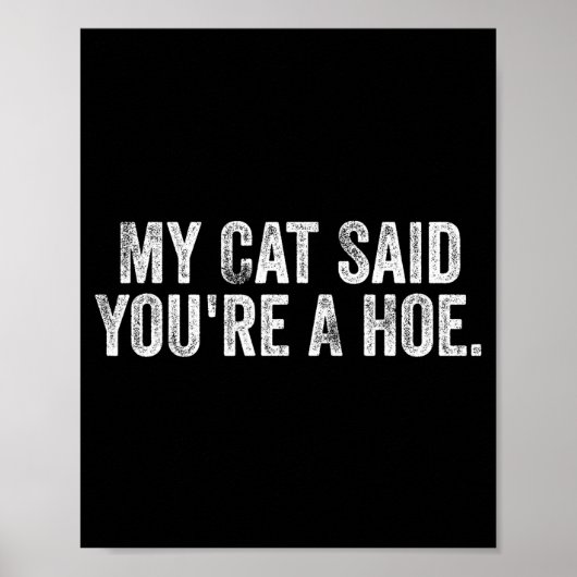 Poster My Cat Said You're A Cute Ss Cute Ss Funny Quote (Devant)