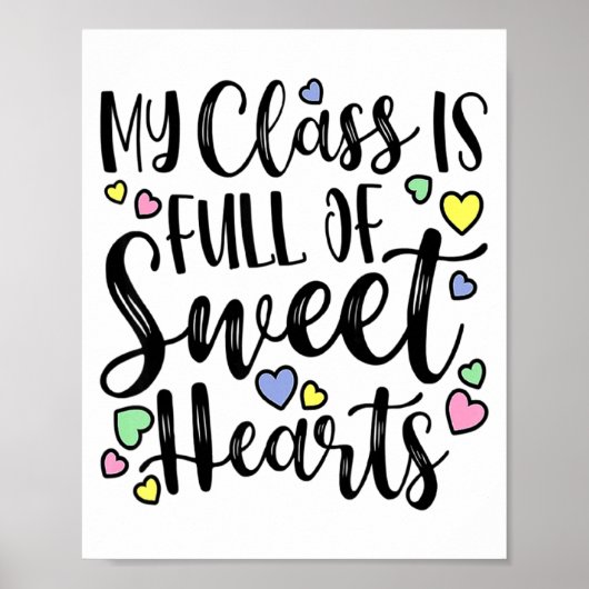 Poster My Cl Is Full Of Sweet Heart Valentines Day Cu  (Devant)