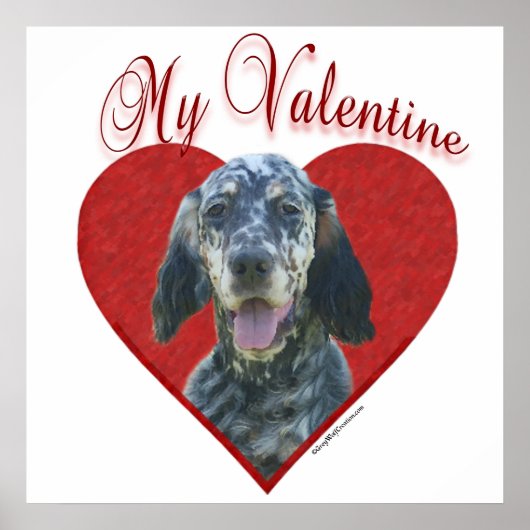 Poster My English Setter Valentine (Devant)