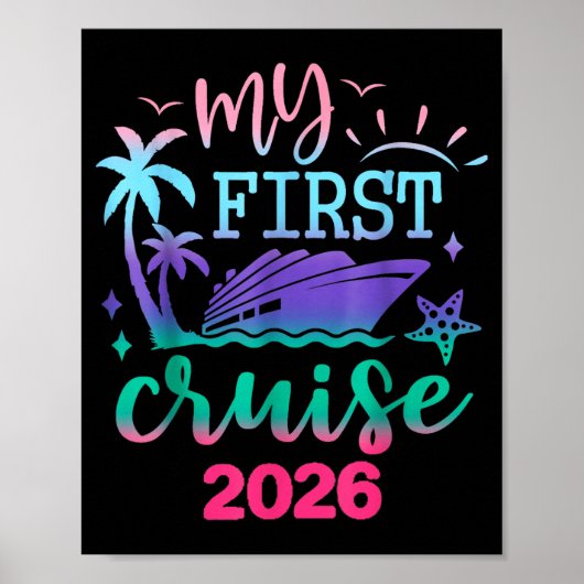 Poster My First Cruise 2026 Family Vacation Trip Ship Mat (Devant)