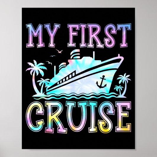 Poster My First Cruise Cruise Ship First Time Cruise Vaca (Devant)