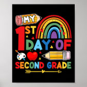 Poster My First Day Of 2nd Grade Second Grade Rainbow  (Devant)