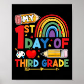 Poster My First Day Of 3rd Grade Third Grade Rainbow  (Devant)