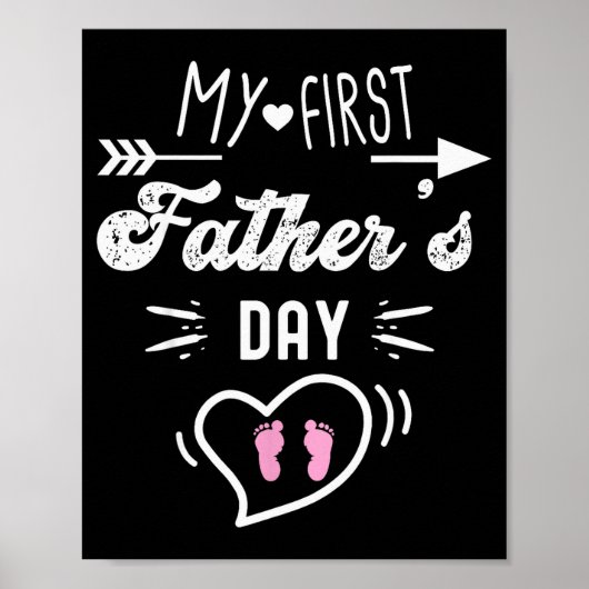 Poster My First Father's Day First Time Daddy New Dad Mat (Devant)