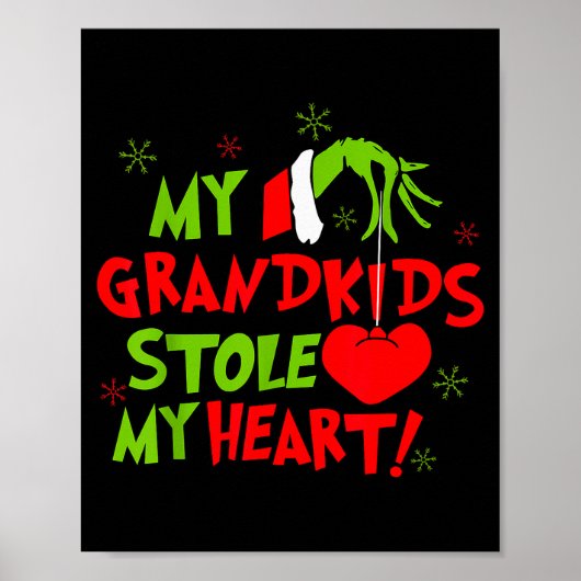 Poster My Grandkids Stole My Heart Christmas Holiday Gran (Devant)