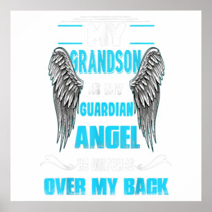 Poster My Grandson Is My Guardian Angel Watches Over Gift