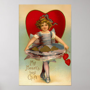 Poster My Heart's Best Gift Vintage Victorian Valentine