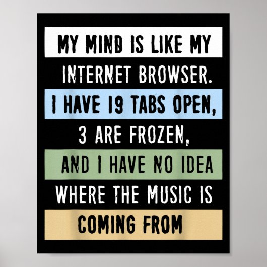 Poster My Mind Is Like A Internet Browser (Devant)