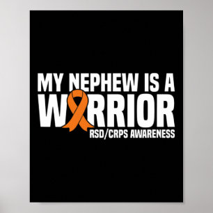 Poster My Nephew Est Un Guerrier Orange Ribbon Rsdcrps Co
