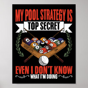 Poster My Pool Strategy Snooker Jeu Pool Joueurs de billa
