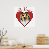Poster My Rough Collie Valentine (Cuisine)