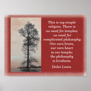Poster My Simple Religion - Citation du Dalaï Lama - Impr