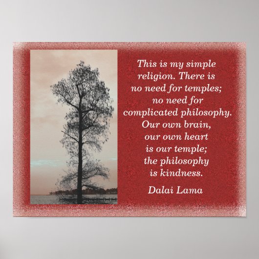 Poster My Simple Religion - Citation du Dalaï Lama - Impr (Devant)