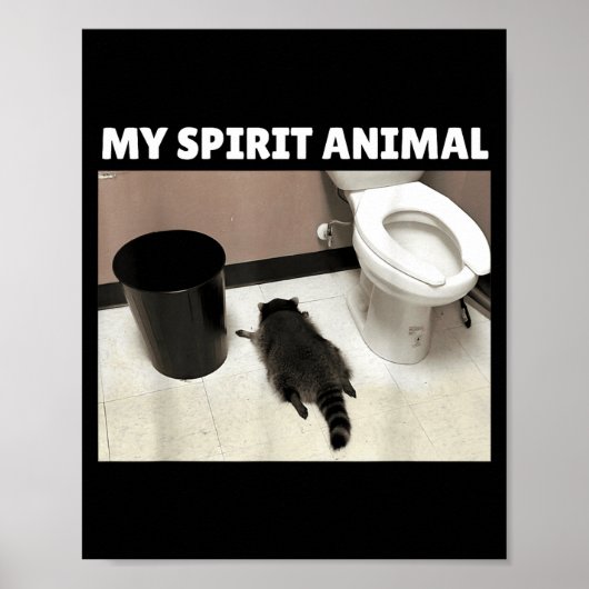 Poster My Srit Animal Raccoon Trash Panda Drunk In The Ba (Devant)