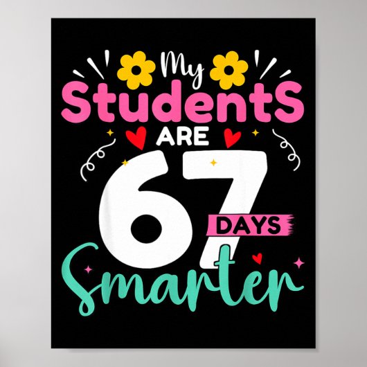 Poster My Students Are 67 Days Smarter Teachers 100 Days (Devant)