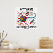 Poster My Thoughts Escape Me Time To Time Neuron Synapse (Cuisine)