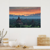 Poster Myanmar, lever de soleil à Bagan (Cuisine)
